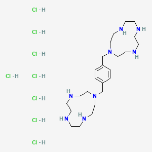 molecular formula C24H54Cl8N8 B1443748 1,1'-[1,4-苯撑双-(亚甲基)]-双-(1,4,7,10-四氮杂环十二烷)八盐酸盐 CAS No. 393864-02-3