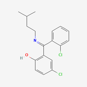 2-(3-Methylbutylimino-(2-chlorophenyl)methyl)-4-chlorophenol