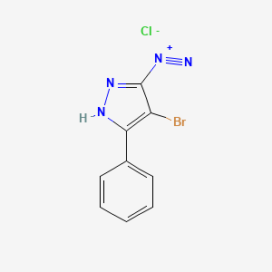 molecular formula C9H6BrClN4 B14437617 4-Bromo-5-phenyl-1H-pyrazole-3-diazonium chloride CAS No. 74990-74-2