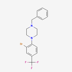 molecular formula C18H18BrF3N2 B1443765 1-Benzyl-4-(2-bromo-4-(trifluoromethyl)-phenyl)piperazine CAS No. 1707392-18-4