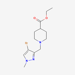 molecular formula C13H20BrN3O2 B1443787 1-[(4-溴-1-甲基-1H-吡唑-3-基)甲基]哌啶-4-羧酸乙酯 CAS No. 1384950-11-1