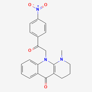 Pyrido(2,3-b)quinolin-5-one, 1,2,3,4,5,10-hexahydro-1-methyl-10-(p-nitrophenacyl)-