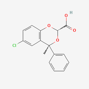 molecular formula C16H13ClO4 B14437929 trans-6-Chloro-4-methyl-4-phenyl-1,3-benzodioxan-2-carboxylic acid CAS No. 74271-49-1