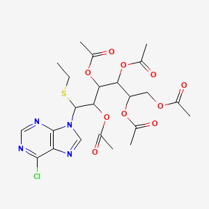 [2,3,4,5-Tetraacetyloxy-6-(6-chloropurin-9-yl)-6-ethylsulfanylhexyl] acetate