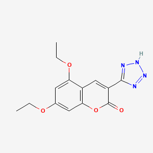 2H-1-Benzopyran-2-one, 5,7-diethoxy-3-(1H-tetrazol-5-yl)-