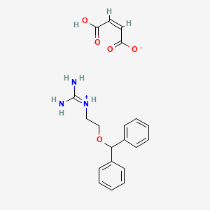 molecular formula C20H23N3O5 B14438159 1-(2-(Diphenylmethoxy)ethyl)guanidine hydrogen maleate CAS No. 73806-61-8