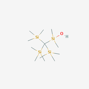 molecular formula C12H34OSi4 B14438161 Silanol, dimethyl[tris(trimethylsilyl)methyl]- CAS No. 77548-02-8