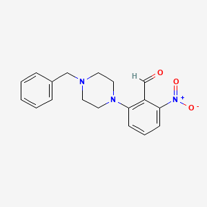 molecular formula C18H19N3O3 B1443826 2-(4-Benzylpiperazin-1-yl)-6-nitrobenzaldehyde CAS No. 1707365-25-0