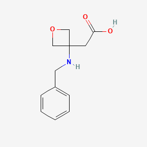 molecular formula C12H15NO3 B1443830 2-(3-(Benzylamino)oxetan-3-yl)acetic acid CAS No. 1404193-72-1