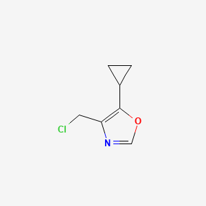 molecular formula C7H8ClNO B1443832 4-(Chloromethyl)-5-cyclopropyl-1,3-oxazole CAS No. 1427379-67-6