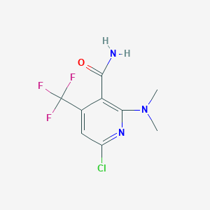 molecular formula C9H9ClF3N3O B1443835 6-Chloro-2-dimethylamino-4-trifluoromethyl-nicotinamide CAS No. 1311278-46-2