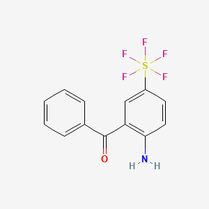 molecular formula C13H10F5NOS B1443838 2-氨基-5-(五氟磺酰基)苯基苯酮 CAS No. 1379811-86-5
