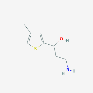 molecular formula C8H13NOS B1443840 3-Amino-1-(4-methyl-2-thienyl)propan-1-ol CAS No. 1447967-20-5