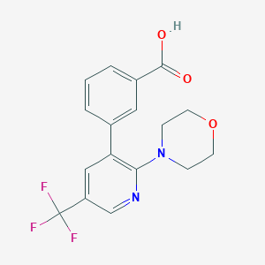 molecular formula C17H15F3N2O3 B1443843 3-(2-Morpholin-4-yl-5-trifluoromethyl-pyridin-3-yl)-benzoic acid CAS No. 1311280-20-2