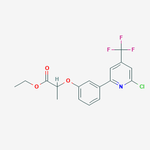 molecular formula C17H15ClF3NO3 B1443848 2-[3-(6-Chloro-4-trifluoromethyl-pyridin-2-yl)-phenoxy]-propionic acid ethyl ester CAS No. 1311278-39-3