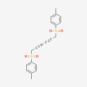 molecular formula C20H18O4S2 B14438520 1,1'-(Hexa-2,4-diyne-1,6-diyldisulfonyl)bis(4-methylbenzene) CAS No. 75354-81-3