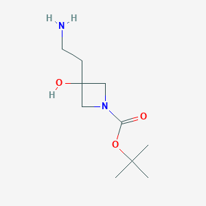 molecular formula C10H20N2O3 B1443854 3-(2-Amino-ethyl)-3-hydroxy-azetidine-1-carboxylic acid tert-butyl ester CAS No. 1330763-29-5