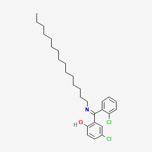 molecular formula C28H39Cl2NO B14438633 2-(Pentadecylimino-(2-chlorophenyl)methyl)-4-chlorophenol CAS No. 80018-21-9