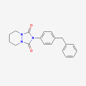 B14438662 2-(4-Benzylphenyl)tetrahydro-1h-[1,2,4]triazolo[1,2-a]pyridazine-1,3(2h)-dione CAS No. 76995-64-7