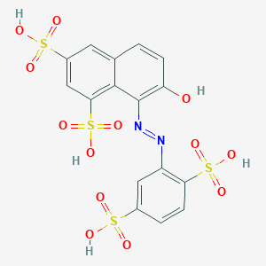 molecular formula C16H12N2O13S4 B14438788 8-[(2,5-Disulfophenyl)diazenyl]-7-hydroxynaphthalene-1,3-disulfonic acid CAS No. 78335-10-1