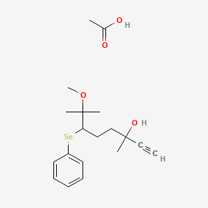 Acetic acid;7-methoxy-3,7-dimethyl-6-phenylselanyloct-1-yn-3-ol