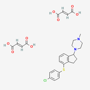 (E)-but-2-enedioic acid;1-[4-(4-chlorophenyl)sulfanyl-2,3-dihydro-1H-inden-1-yl]-4-methylpiperazine