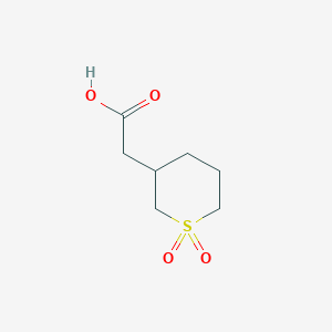 molecular formula C7H12O4S B1443913 2-(1,1-二氧代-1lambda6-硫杂-3-基)乙酸 CAS No. 1340400-77-2