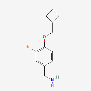 molecular formula C12H16BrNO B1443928 [3-Bromo-4-(cyclobutylmethoxy)phenyl]methanamine CAS No. 1483848-06-1