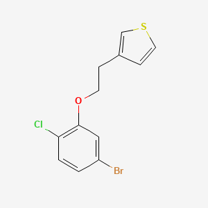 molecular formula C12H10BrClOS B1443935 3-[2-(5-Bromo-2-chlorophenoxy)ethyl]thiophene CAS No. 1408694-86-9