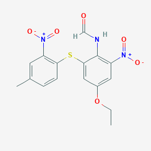 N-{4-Ethoxy-2-[(4-methyl-2-nitrophenyl)sulfanyl]-6-nitrophenyl}formamide