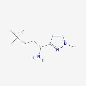 molecular formula C11H21N3 B1443988 4,4-二甲基-1-(1-甲基-1H-吡唑-3-基)戊-1-胺 CAS No. 1496196-27-0