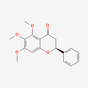 molecular formula C18H18O5 B14440192 (2S)-5,6,7-Trimethoxy-2-phenyl-2,3-dihydro-4H-1-benzopyran-4-one CAS No. 78548-22-8