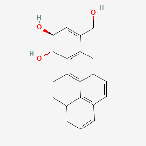 molecular formula C21H16O3 B14440222 Benzo(a)pyrene-9,10-diol, 9,10-dihydro-7-(hydroxymethyl)-, Trans- CAS No. 79418-88-5