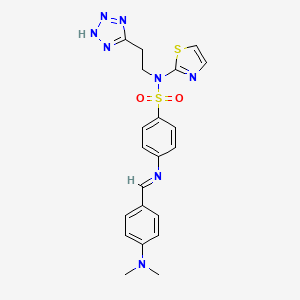 Benzenesulfonamide, 4-(((4-(dimethylamino)phenyl)methylene)amino)-N-(2-(1H-tetrazol-5-yl)ethyl)-N-2-thiazolyl-