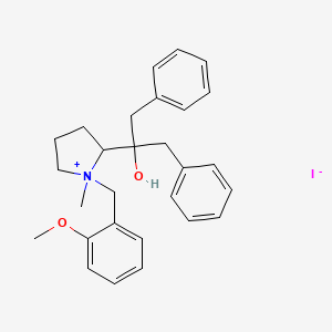 Pyrrolidinium, 2-(1-hydroxy-2-phenyl-1-(phenylmethyl)ethyl)-1-((methoxyphenyl)methyl)-1-methyl-, iodide