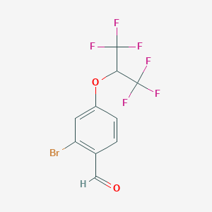molecular formula C10H5BrF6O2 B1444028 2-Bromo-4-(1,1,1,3,3,3-hexafluoropropan-2-yloxy)benzaldehyde CAS No. 1779119-56-0