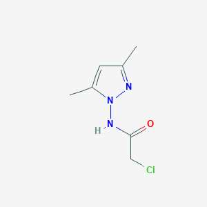 molecular formula C7H10ClN3O B1444031 2-Chloro-N-(3,5-dimethyl-1H-pyrazol-1-yl)acetamide CAS No. 1365963-59-2
