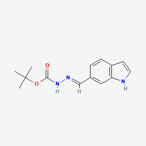 molecular formula C14H17N3O2 B1444041 tert-butyl (2E)-2-(1H-indol-6-ylmethylene)hydrazinecarboxylate CAS No. 1417368-29-6