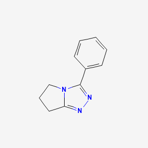 molecular formula C11H11N3 B14440428 5H-Pyrrolo(2,1-c)-1,2,4-triazole, 6,7-dihydro-3-phenyl- CAS No. 78205-36-4