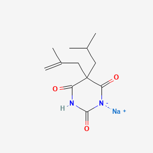 molecular formula C12H17N2NaO3 B14440439 5-Isobutyl-5-(2-methylallyl)barbituric acid sodium salt CAS No. 73681-11-5