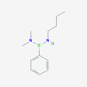 molecular formula C12H21BN2 B14440473 N'-Butyl-N,N-dimethyl-1-phenylboranediamine CAS No. 79866-99-2