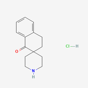 molecular formula C14H18ClNO B1444049 3,4-Dihydro-1H-spiro[naphthalene-2,4'-piperidin]-1-one hcl CAS No. 312600-59-2