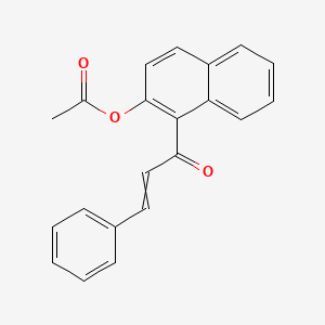 molecular formula C21H16O3 B14440497 1-(3-Phenylacryloyl)naphthalen-2-yl acetate CAS No. 76339-58-7