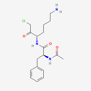 molecular formula C18H26ClN3O3 B14440537 Acetylphenyl-alanyl-lysine chloromethyl ketone CAS No. 76157-63-6