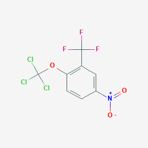 molecular formula C8H3Cl3F3NO3 B1444054 4-Nitro-1-(trichloromethoxy)-2-(trifluoromethyl)benzene CAS No. 1417566-46-1