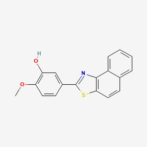 molecular formula C18H13NO2S B14440555 2-Methoxy-5-(naphtho[1,2-d][1,3]thiazol-2-yl)phenol CAS No. 78505-17-6