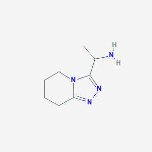 molecular formula C8H14N4 B1444056 1-(5,6,7,8-Tetrahydro-[1,2,4]triazolo[4,3-a]pyridin-3-yl)ethanamine CAS No. 1394042-31-9