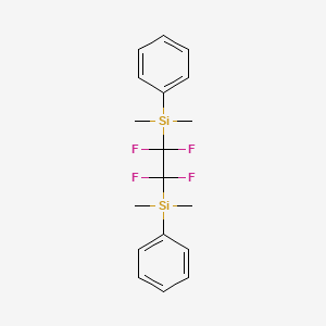 molecular formula C18H22F4Si2 B14440574 Silane, (1,1,2,2-tetrafluoro-1,2-ethanediyl)bis[dimethylphenyl- CAS No. 79035-75-9