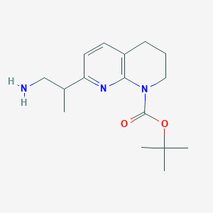 molecular formula C16H25N3O2 B1444060 Tert-butyl 7-(1-aminopropan-2-YL)-3,4-dihydro-1,8-naphthyridine-1(2H)-carboxylate CAS No. 1416439-47-8