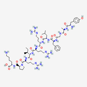 molecular formula C64H105N21O13 B14440661 Dynorphin (1-11), ala(2)- CAS No. 75491-15-5